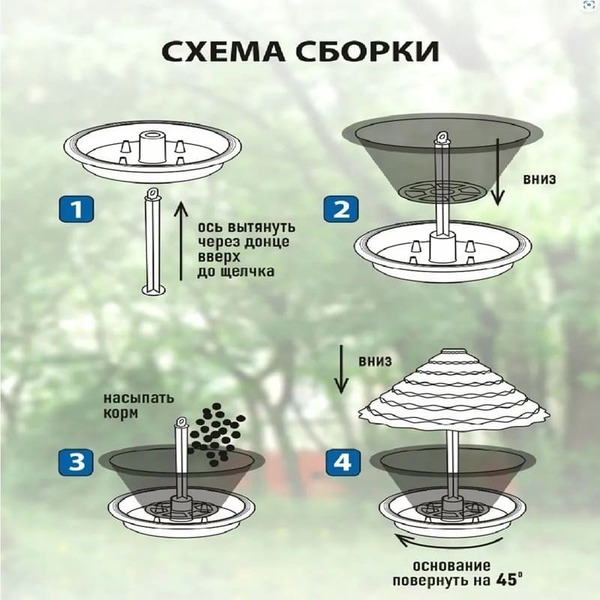 Кормушка для птиц Ornito, зеленый Артикул: КП01-З