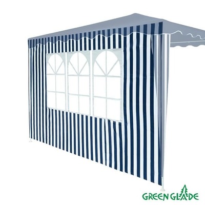 Стенка для садового тента Green Glade 1,95х2,95м полиэстер с окном синяя 4120
