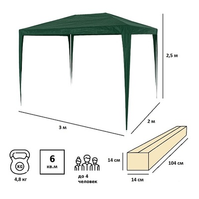 Тент шатёр Green Glade 1004 Тент шатёр Green Glade 1004